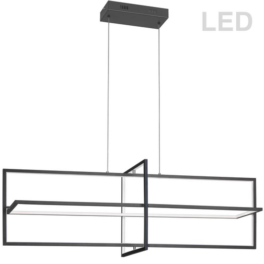 55W Horiz Chandelier MB, WH Acrylic Diffuser - Stylish and Versatile Lighting