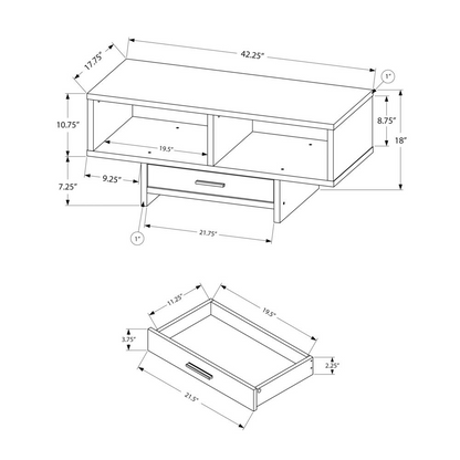 Black/Grey Reclaimed Wood-Look Coffee Table - Modern Style with Abundant Storage - Navarrete Furniture