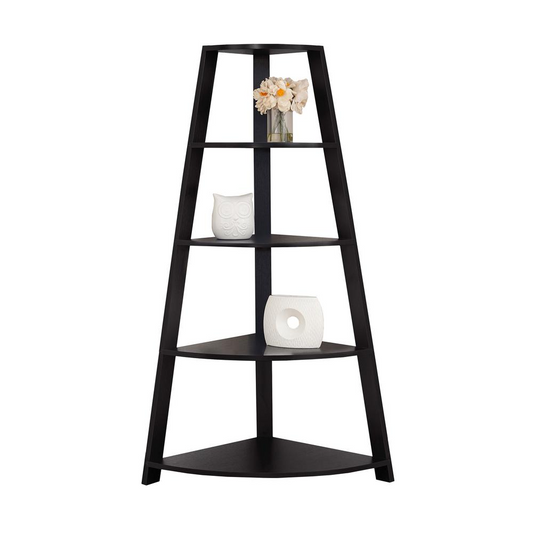 Contemporary Espresso Accent Etagere/Bookcase with 4 Tier Shelves