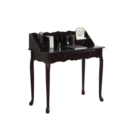 Traditional Dark Cherry Secretary Desk with Storage Drawers - Perfect for Home Office or Bedroom