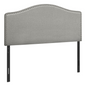 Full Size Grey Linen Headboard - Upholstered Panel with Nailhead Trim