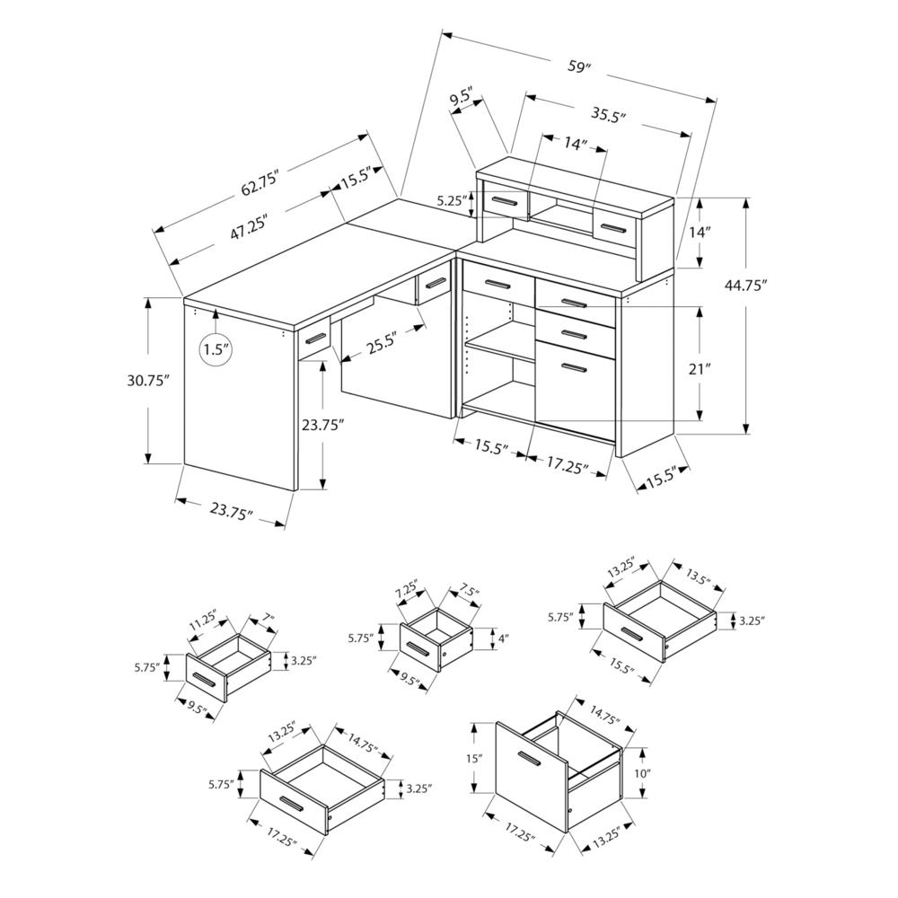 Corner Computer Desk with Storage Drawers | Home Office Furniture