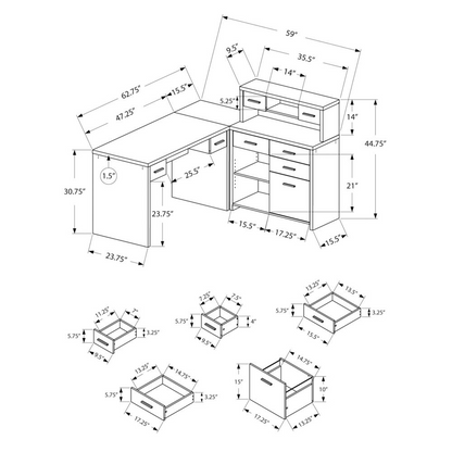 Corner Computer Desk with Storage Drawers | Home Office Furniture