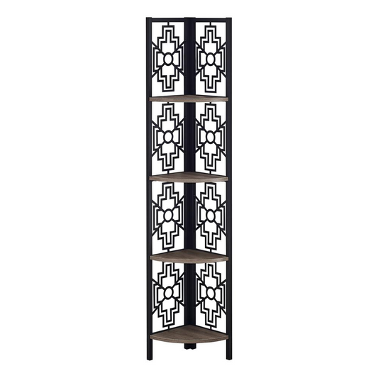 4 Tier Corner Bookcase Shelf | Elegant Black Metal Frame | Perfect for Home, Office, or Bedroom