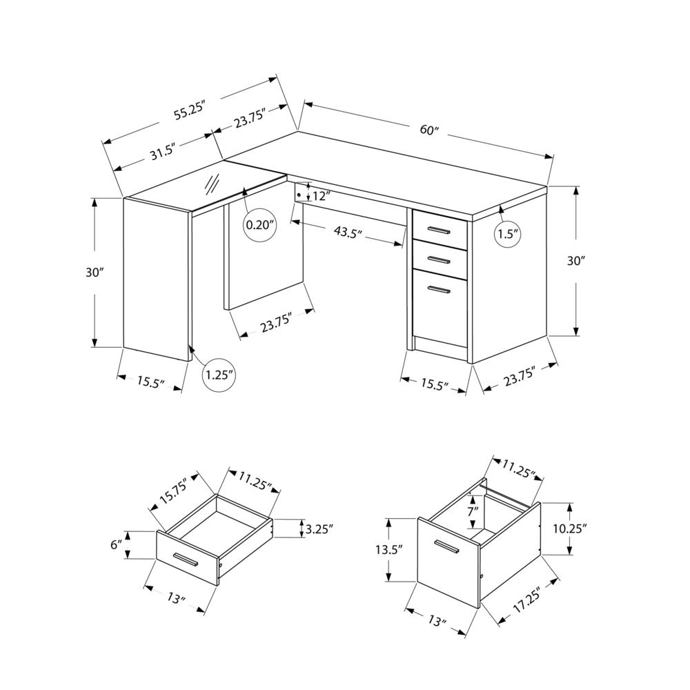 Premium Corner Computer Desk with Storage Drawers - Home Office Furniture