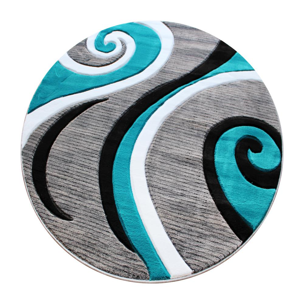 4' x 4' Turquoise Abstract Area Rug - Add Style and Comfort to Your Home