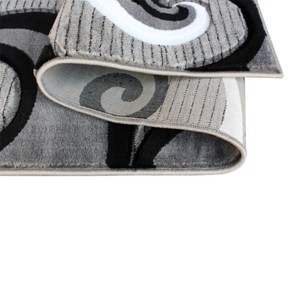 2' x 7' Gray Abstract Area Rug - Contemporary Design - Stain-Resistant - Durable - Perfect for Hallway, Entryway, or Bedroom