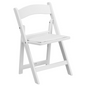 Junior Elegance White Resin Folding Chair with Cushioned Seat - Perfect for Kids