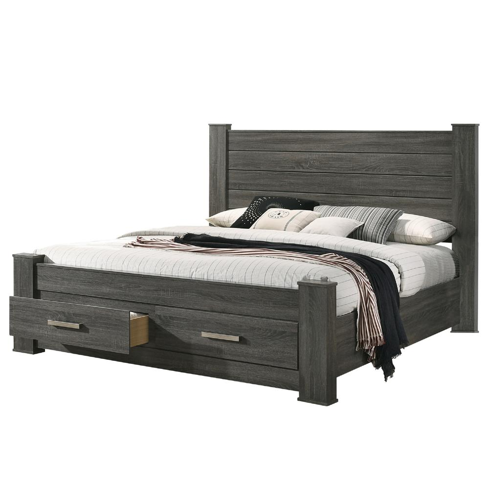 Lisa Queen Bed in Weathered Grey - Best Quality Furniture