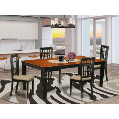 LGNI5-BCH-C 5 Pc Kitchen Tables and Chair Set - Black and Cherry - Navarrete Furniture