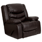 Plush Brown LeatherSoft Lever Rocker Recliner with Padded Arms - Ultimate Comfort and Style