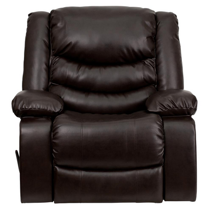 Plush Brown LeatherSoft Lever Rocker Recliner with Padded Arms - Ultimate Comfort and Style