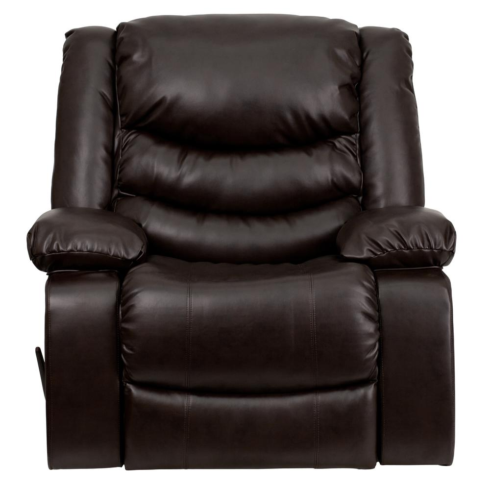 Plush Brown LeatherSoft Lever Rocker Recliner with Padded Arms - Ultimate Comfort and Style