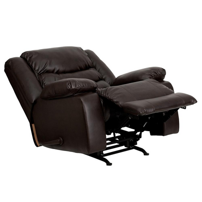 Plush Brown LeatherSoft Lever Rocker Recliner with Padded Arms - Ultimate Comfort and Style