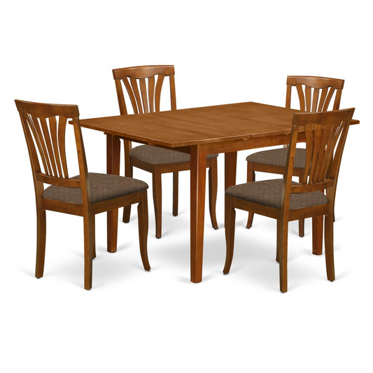 MLAV5-SBR-C 5 Pc dinette set for small spaces-Dining Tables and 4 Dining Chairs - Navarrete Furniture