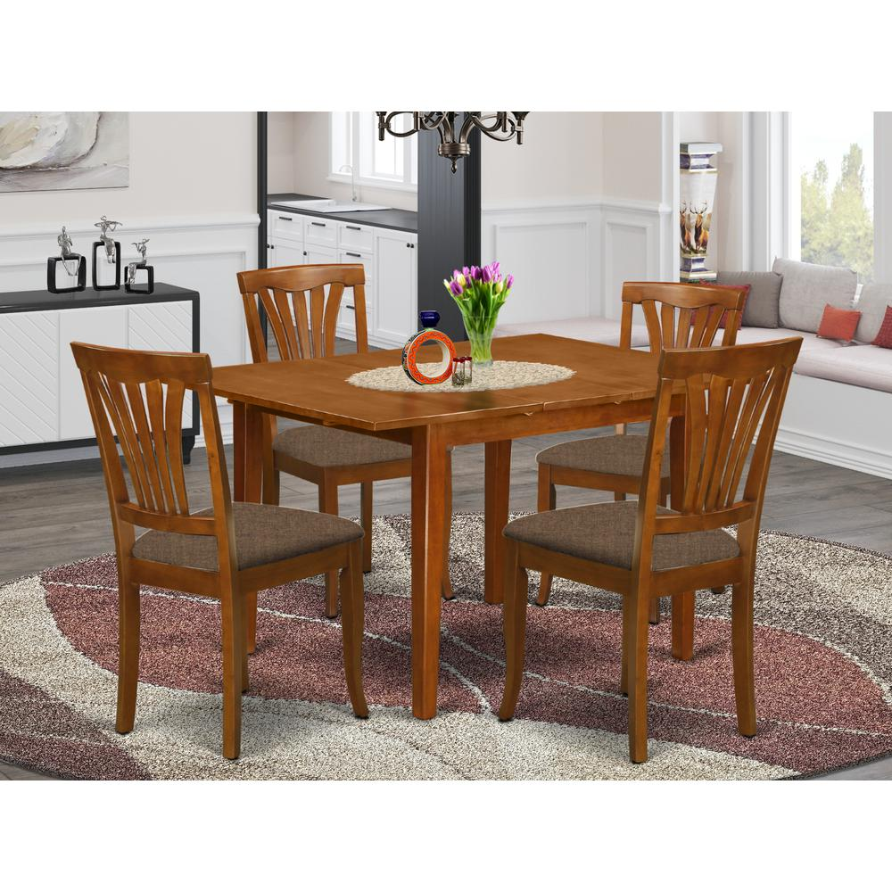 MLAV5-SBR-C 5 Pc dinette set for small spaces-Dining Tables and 4 Dining Chairs - Navarrete Furniture