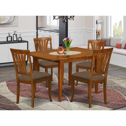 MLAV5-SBR-C 5 Pc dinette set for small spaces-Dining Tables and 4 Dining Chairs - Navarrete Furniture