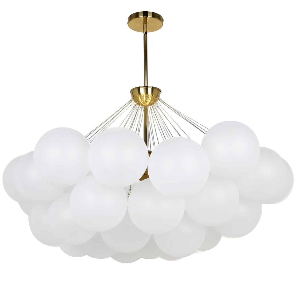 Contemporary Miles Chandelier with Frosted White Glass | 8-Light