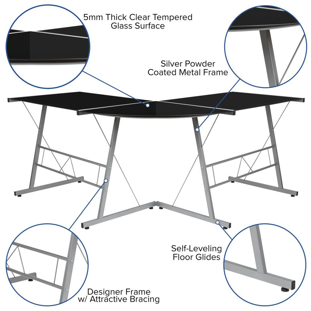 L-Shaped Desk 83.5" Computer Corner Desk, Gaming Corner Desk, Home Office Corner Desk, Gaming Desk, Easy to Assemble, Black