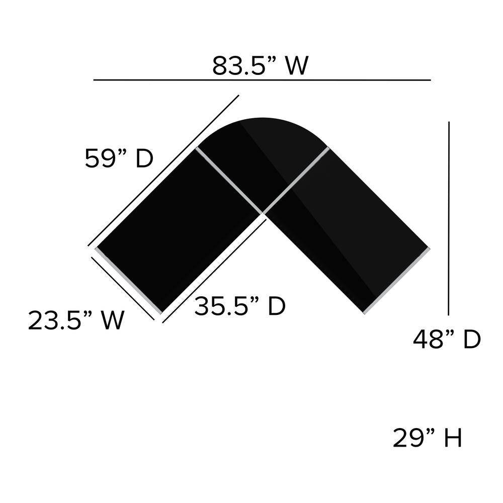 L-Shaped Desk 83.5" Computer Corner Desk, Gaming Corner Desk, Home Office Corner Desk, Gaming Desk, Easy to Assemble, Black