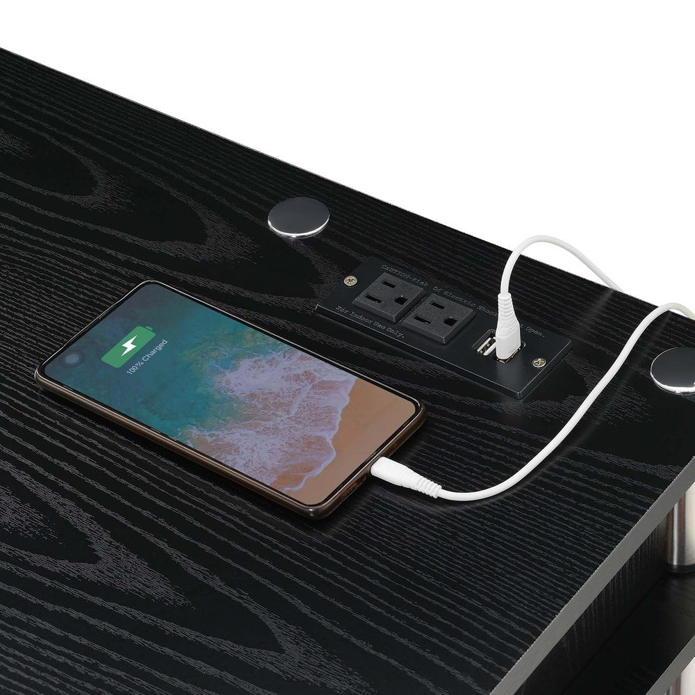 Designs2Go No Tools Student Desk with Charging Station, Black