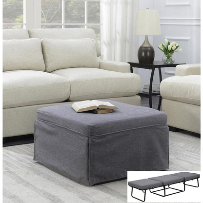 Designs4Comfort Folding Bed Ottoman - Foldable Ottoman that Transforms into a Comfy Bed