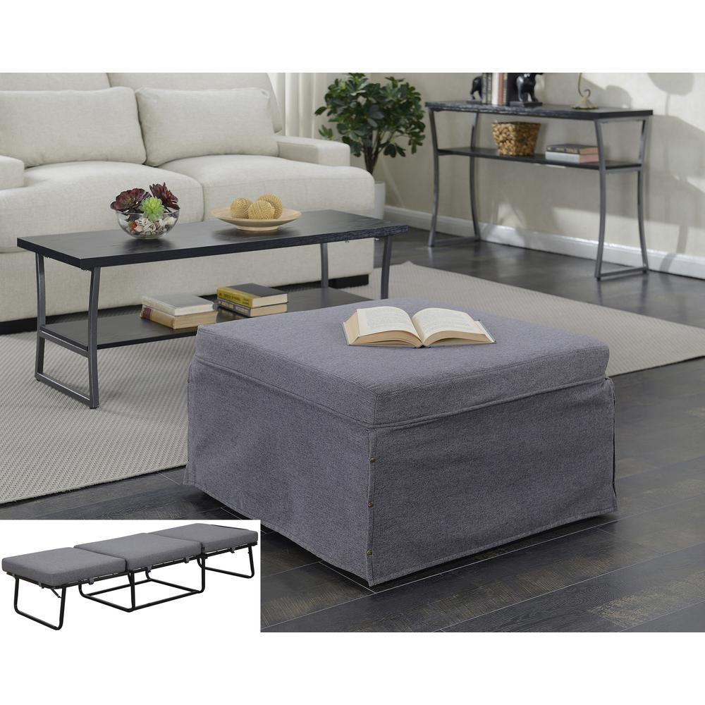 Designs4Comfort Folding Bed Ottoman - Foldable Ottoman that Transforms into a Comfy Bed