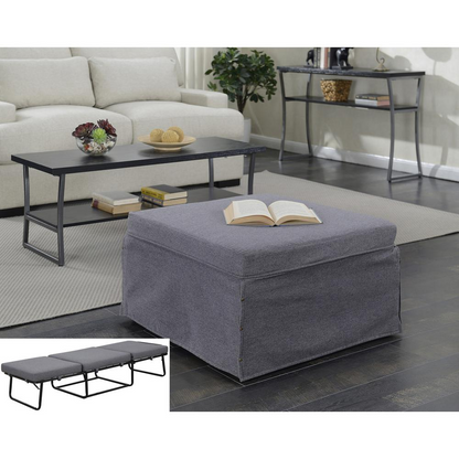 Designs4Comfort Folding Bed Ottoman - Foldable Ottoman that Transforms into a Comfy Bed