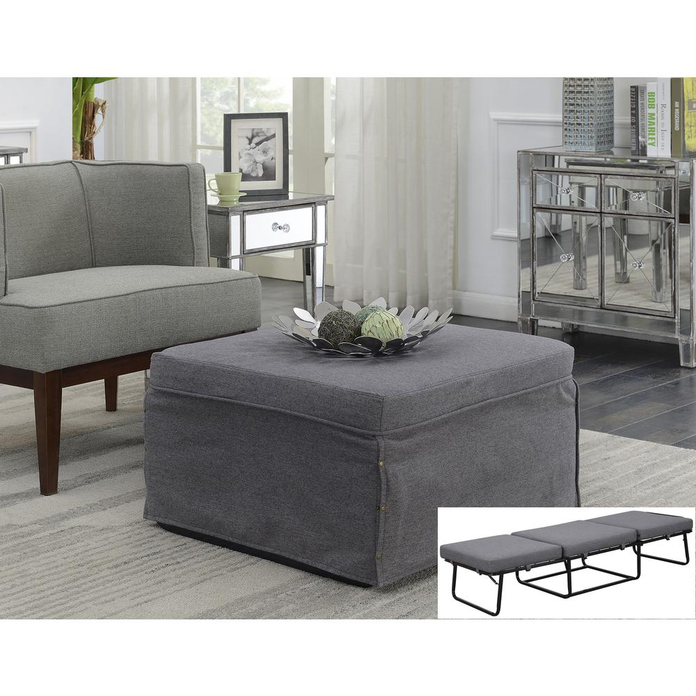 Designs4Comfort Folding Bed Ottoman - Foldable Ottoman that Transforms into a Comfy Bed