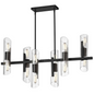 12LT Horiz Chandelier, MB, Clear Fluted Glass - Elegant Lighting Fixture for Your Space