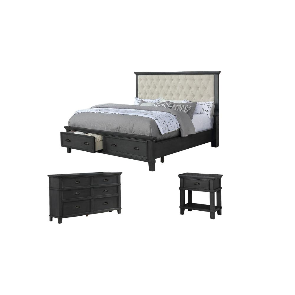 Sandy Platform 3 Piece Bedroom Set, California King - Elegant and Convenient