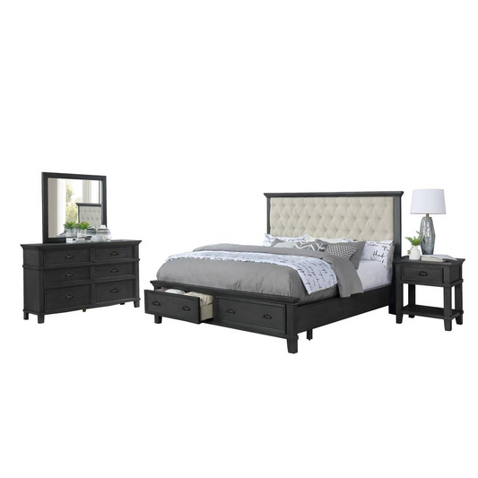 Sandy Platform 4 Piece Bedroom Set, California King - Upgrade Your Sleep Space Today!