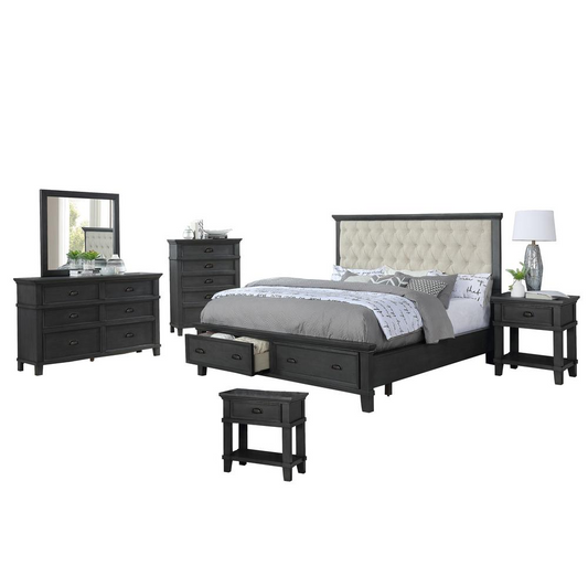 Sandy Platform 6 Piece Bedroom Set, Queen - Cappuccino | Best Quality Furniture