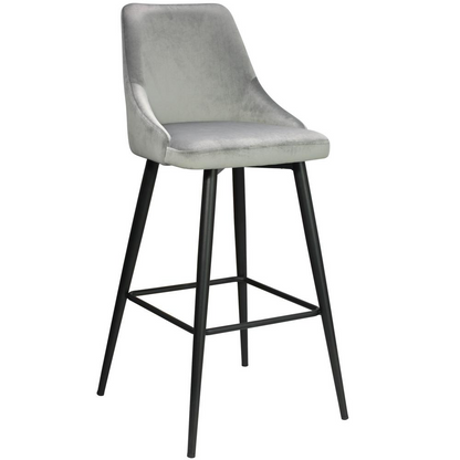 Set of 2 Elegant Gray Fabric Bar Stools - 30" Height - Upgrade Your Seating! 🪑🪑