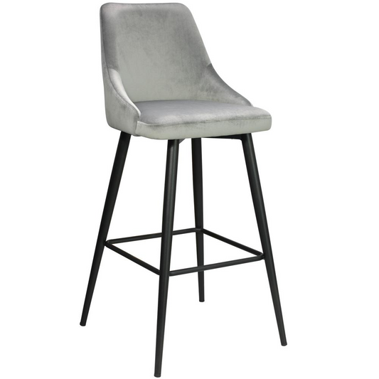 Set of 2 Elegant Gray Fabric Bar Stools - 30" Height - Upgrade Your Seating! 🪑🪑