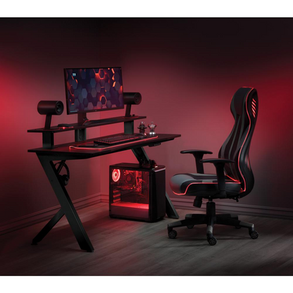 Area51 Battlestation Gaming Desk with Matte Black Legs, ARE25-BLK - Ultimate Gaming Setup