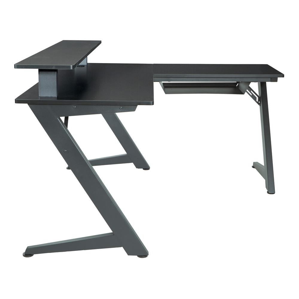 Avatar Battlestation L-Shape Gaming Desk with Carbon Top and Matte Black Legs | Enhance Your Gaming Experience