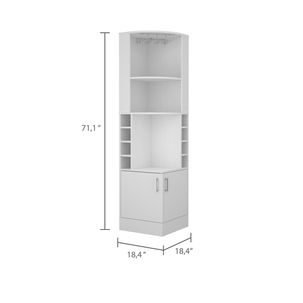 Egina Corner Bar Cabinet - White