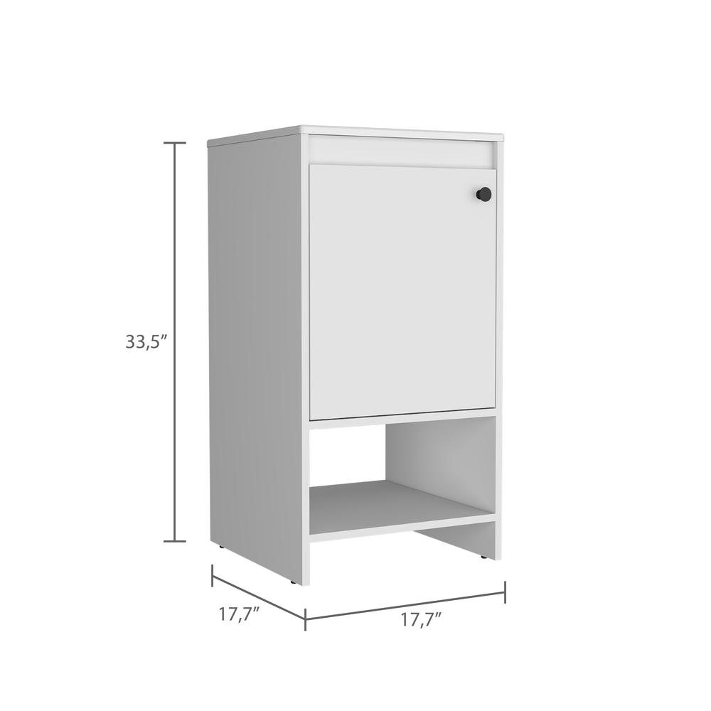 Braavos Free Standing Bathroom Vanity - White Resin Countertop, 1 Door, 1 Shelf