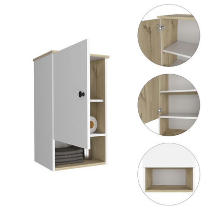 Arya Medicine Cabinet - Light Oak - White | Modern and Minimalist Bathroom Storage