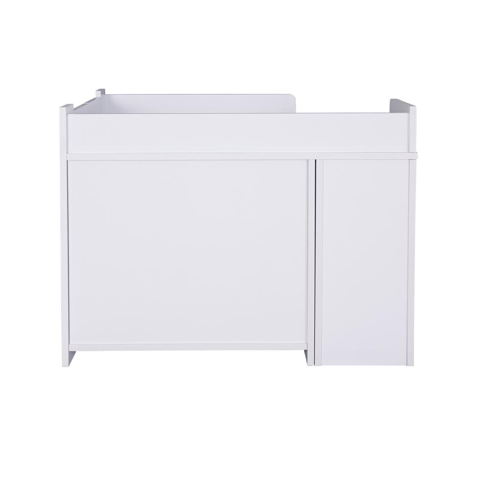 Peeta Cat Pet House with Storage, 2 Doors & Drawers – White, 32" W