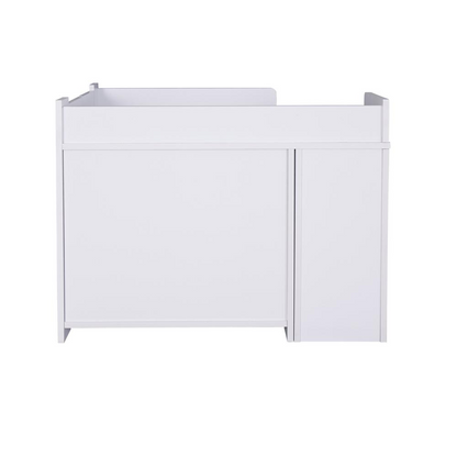 Peeta Cat Pet House with Storage, 2 Doors & Drawers – White, 32" W