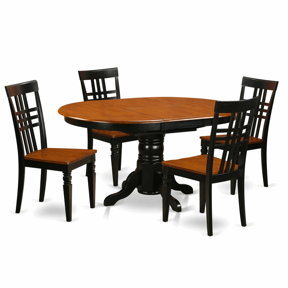 5  PC  Kitchen  Tables  and  chair  set  with  a  Kenley  Dining  Table  and  4  Kitchen  Chairs  in  Black  and  Cherry