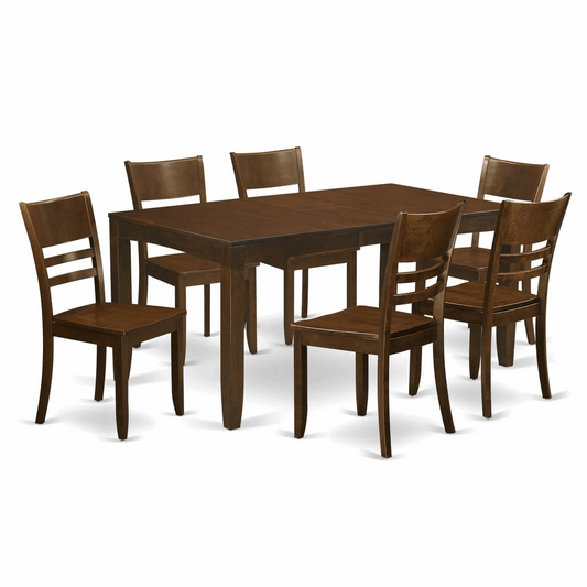 7  Pc  Dining  room  set-Kitchen  Tables  with  Leaf  and  6  Kitchen  Dining  Chairs - Navarrete Furniture