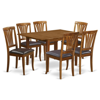 7 Pc Dinette Set for Small Spaces - Kitchen Tables and 6 Dining Chairs - Navarrete Furniture