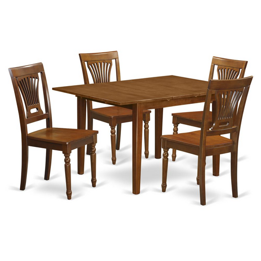 5 Pc Kitchen Nook Dining Set - Rectangular Table with 4 Chairs - Navarrete Furniture