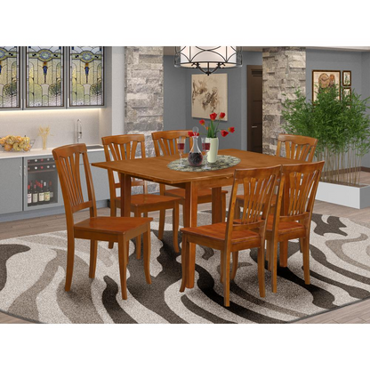 7 Pc Kitchen Nook Dining Set - Small Dining Tables and 6 Kitchen Chairs - Navarrete Furniture