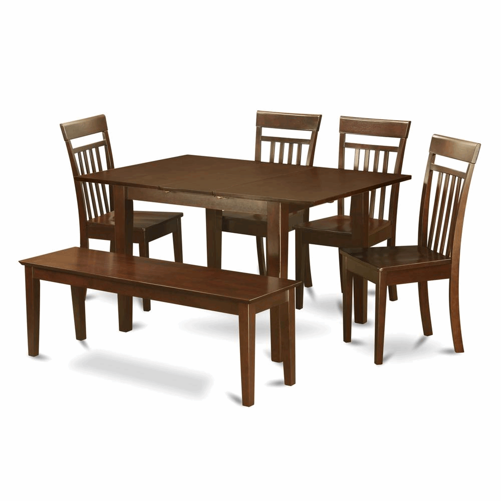 6-Pc  Dining  room  set  with  bench  -Tables  with  4  Dining  Chairs  and  Bench