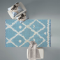 IKAT Greyish Teal Kilim Rug - Handmade Wool Rug for Stylish Interiors