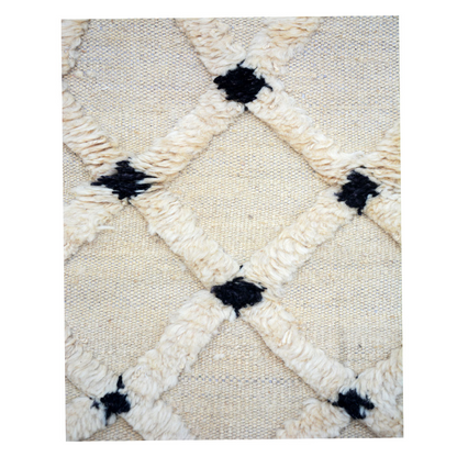 IKAT Surf Crest Kilim Rug, Handwoven Black Wool, Adds Style to Any Space